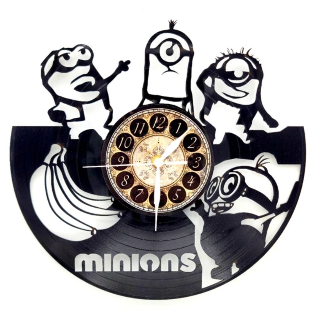 MINIONS vinyl record clock